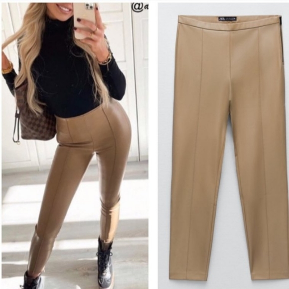 Zara Faux Leather Leggings Skinny Bloggers Favorite - Picture 9 of 9